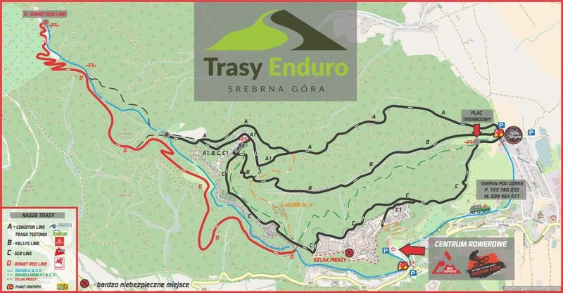 Srebrna Góra: trasy enduro i MTB, mapy i poziomy trudności