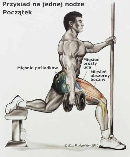 Technika przysiadu na jednej nodze